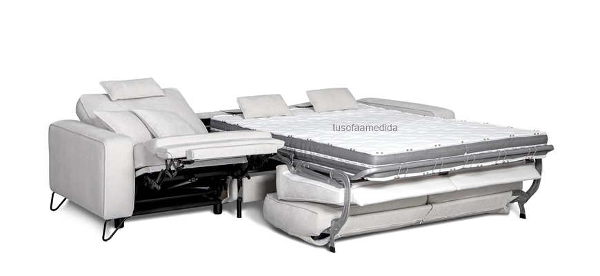 Sofá 3 asientos con cama y relax eléctrico