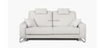 Sofá cama italiana tapizado en tela antimanchas color blanco