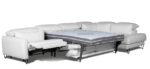 Sofá cama esquinero con cama italiana y relax en color blanco