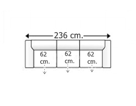 Sofá 3,5 plazas 3 asientos