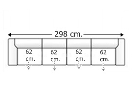 Sofá 4 plazas 4 asientos