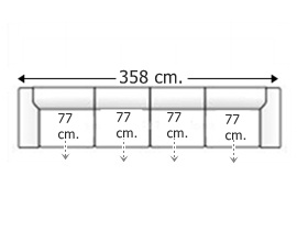 Sofá 6 plazas 4 asientos