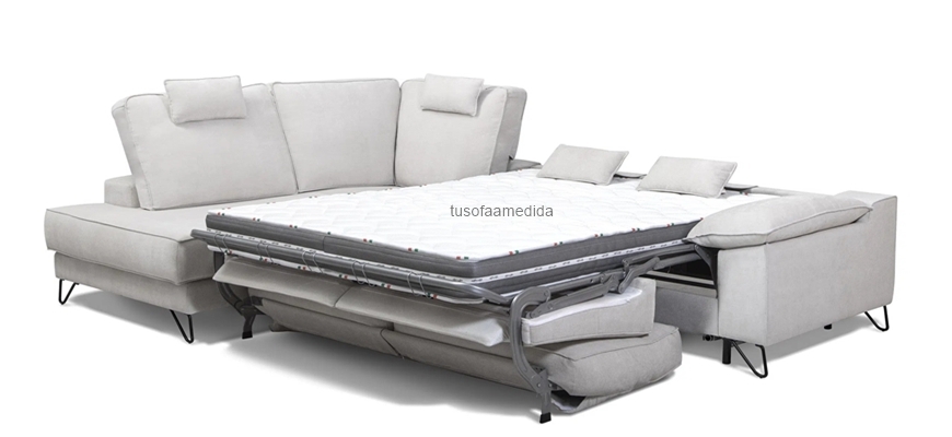 Sofá esquinero con cama apertura italiana colchón alto 16 cm.