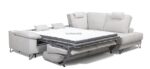 Sofá esquinero con cama italiana diseño patas altas y brazo arcón