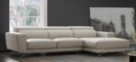 Sofá con chaise longue de piel Mauricio - Imagen 3