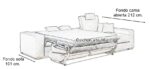 Chaise longue cama Martinica con medidas