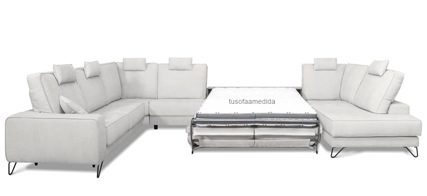 Sofá rinconera con cama abierta apertura italiana