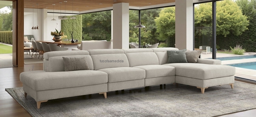 Sofá deslizante carro con chaise longue